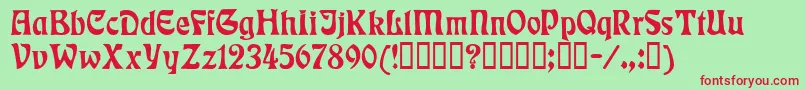 Rudelsberg Font – Red Fonts on Green Background