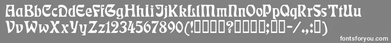 Rudelsberg-fontti – valkoiset fontit harmaalla taustalla