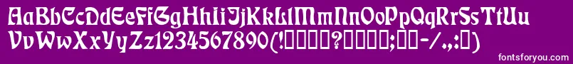 フォントRudelsberg – 紫の背景に白い文字