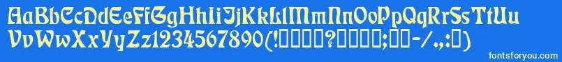 Rudelsberg Font – Yellow Fonts on Blue Background