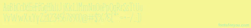 フォントEnyoSlabLight – 黄色い背景に緑の文字