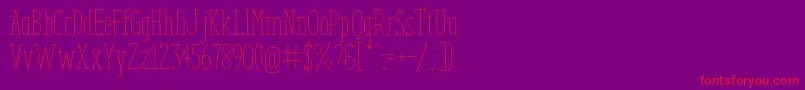 EnyoSlabLight Font – Red Fonts on Purple Background