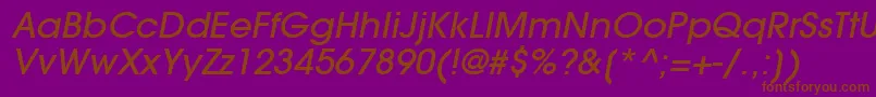 ItcAvantGardeGothicLtMediumOblique Font – Brown Fonts on Purple Background