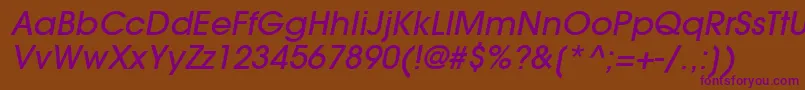 ItcAvantGardeGothicLtMediumOblique Font – Purple Fonts on Brown Background