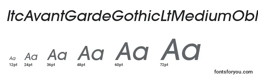ItcAvantGardeGothicLtMediumOblique Font Sizes