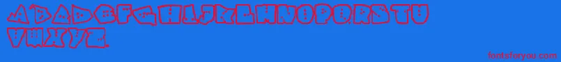 Interzone2 Font – Red Fonts on Blue Background