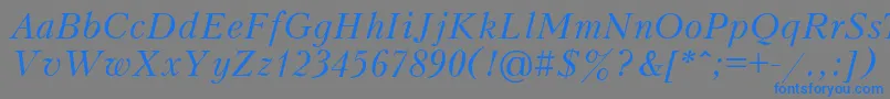 フォントKudriashovItalic – 灰色の背景に青い文字