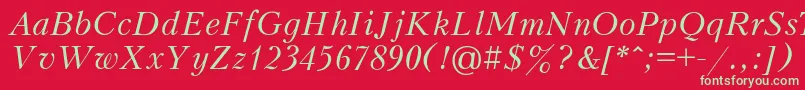 KudriashovItalic Font – Green Fonts on Red Background