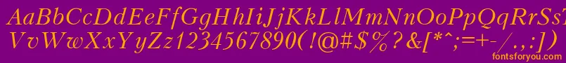 KudriashovItalic Font – Orange Fonts on Purple Background