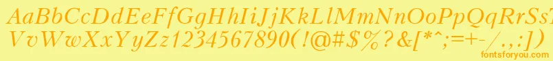 KudriashovItalic Font – Orange Fonts on Yellow Background