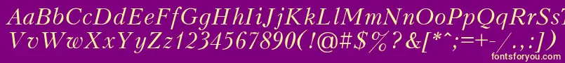 KudriashovItalic Font – Yellow Fonts on Purple Background