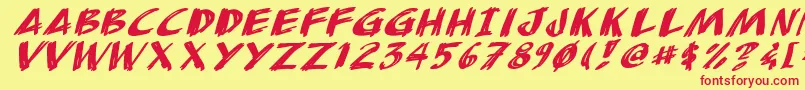 Anudi Font – Red Fonts on Yellow Background