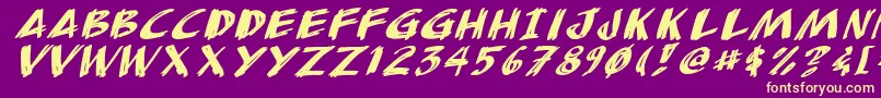 Anudi Font – Yellow Fonts on Purple Background