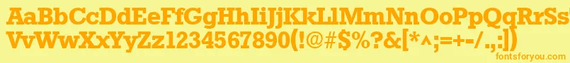 フォントStaffordBold – オレンジの文字が黄色の背景にあります。