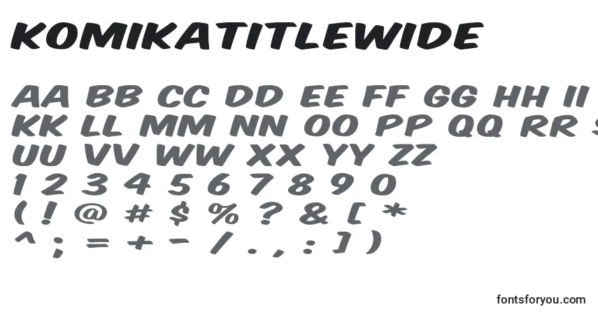 A fonte KomikaTitleWide – alfabeto, números, caracteres especiais