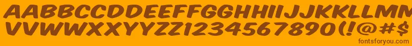 KomikaTitleWide Font – Brown Fonts on Orange Background