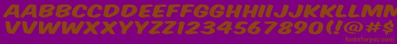 KomikaTitleWide Font – Brown Fonts on Purple Background