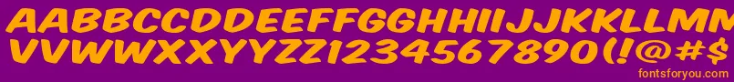 KomikaTitleWide Font – Orange Fonts on Purple Background