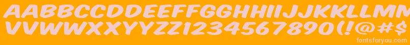 KomikaTitleWide Font – Pink Fonts on Orange Background