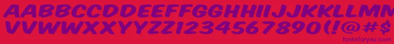 KomikaTitleWide Font – Purple Fonts on Red Background