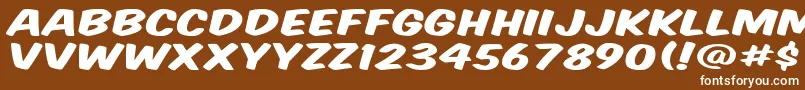 KomikaTitleWide Font – White Fonts on Brown Background