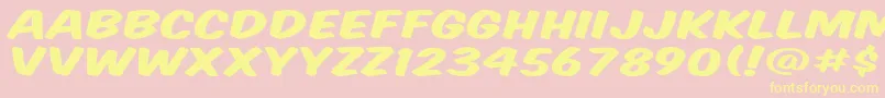 KomikaTitleWide Font – Yellow Fonts on Pink Background