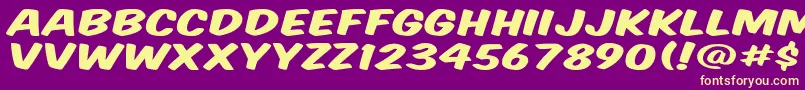 KomikaTitleWide Font – Yellow Fonts on Purple Background