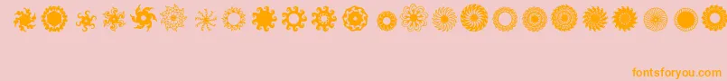 Ladoodles6-Schriftart – Orangefarbene Schriften auf rosa Hintergrund