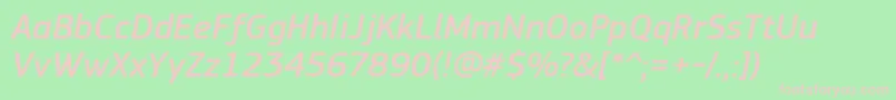 PfsquaresansproMediumitalic Font – Pink Fonts on Green Background