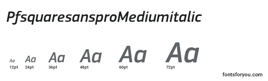 Размеры шрифта PfsquaresansproMediumitalic