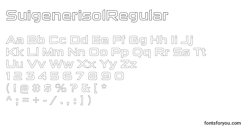 Schriftart SuigenerisolRegular – Alphabet, Zahlen, spezielle Symbole