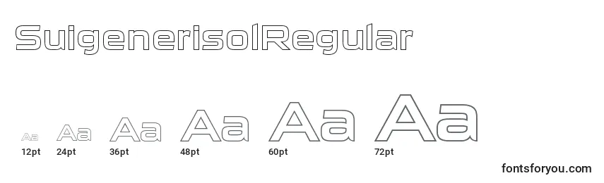 Размеры шрифта SuigenerisolRegular