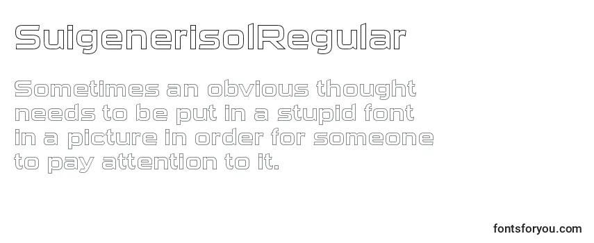 Review of the SuigenerisolRegular Font