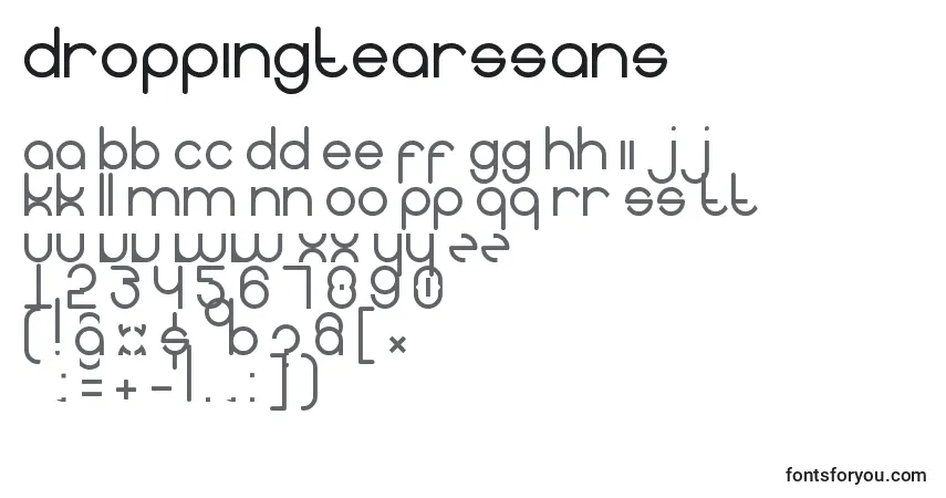 DroppingTearsSans Font – alphabet, numbers, special characters