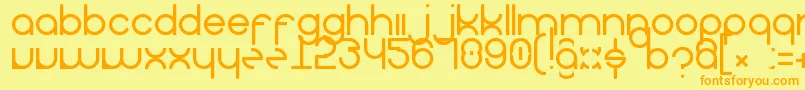 フォントDroppingTearsSans – オレンジの文字が黄色の背景にあります。