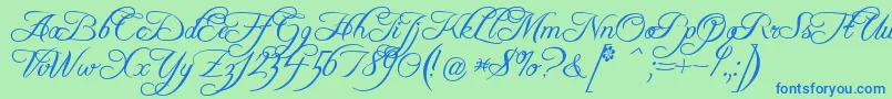 Freebsc Font – Blue Fonts on Green Background