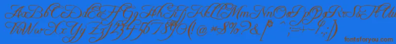 Freebsc Font – Brown Fonts on Blue Background