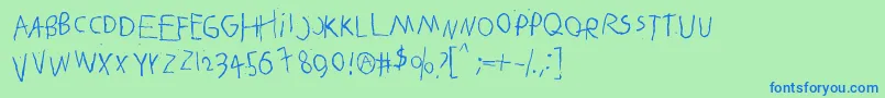 フォントBetelgeuse – 青い文字は緑の背景です。
