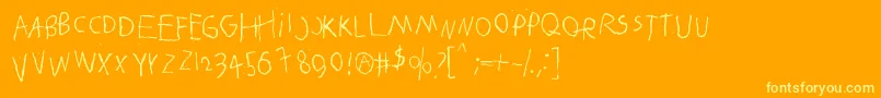 フォントBetelgeuse – オレンジの背景に黄色の文字