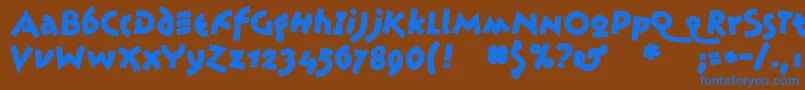 フォントJonasBold – 茶色の背景に青い文字