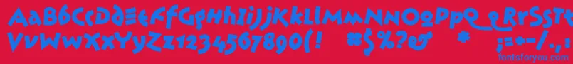 JonasBold Font – Blue Fonts on Red Background