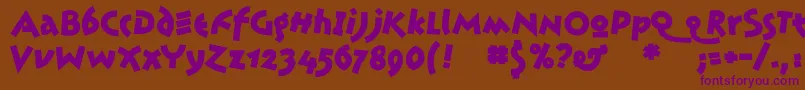 JonasBold Font – Purple Fonts on Brown Background