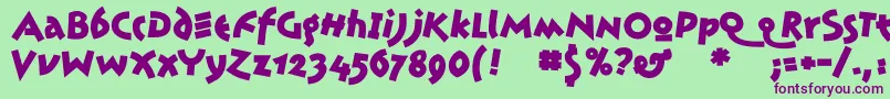 JonasBold Font – Purple Fonts on Green Background