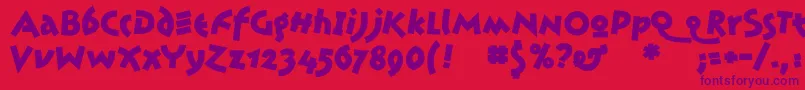 JonasBold Font – Purple Fonts on Red Background