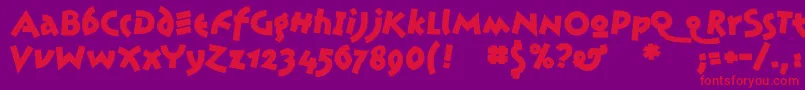 JonasBold Font – Red Fonts on Purple Background