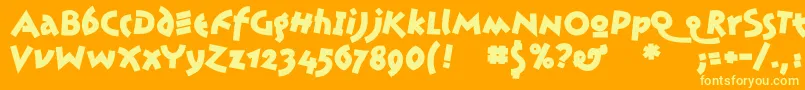 JonasBold Font – Yellow Fonts on Orange Background