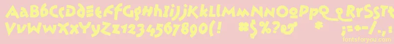 JonasBold Font – Yellow Fonts on Pink Background