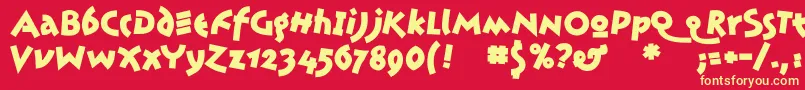 JonasBold Font – Yellow Fonts on Red Background