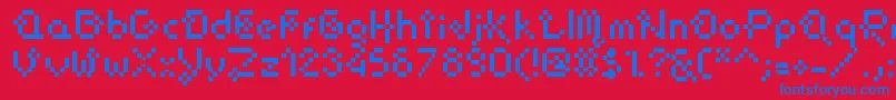 FlowerPixellowzz-fontti – siniset fontit punaisella taustalla
