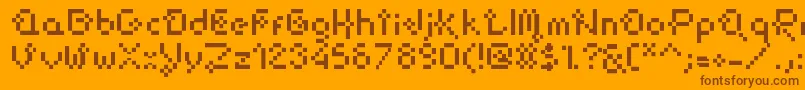 FlowerPixellowzz Font – Brown Fonts on Orange Background